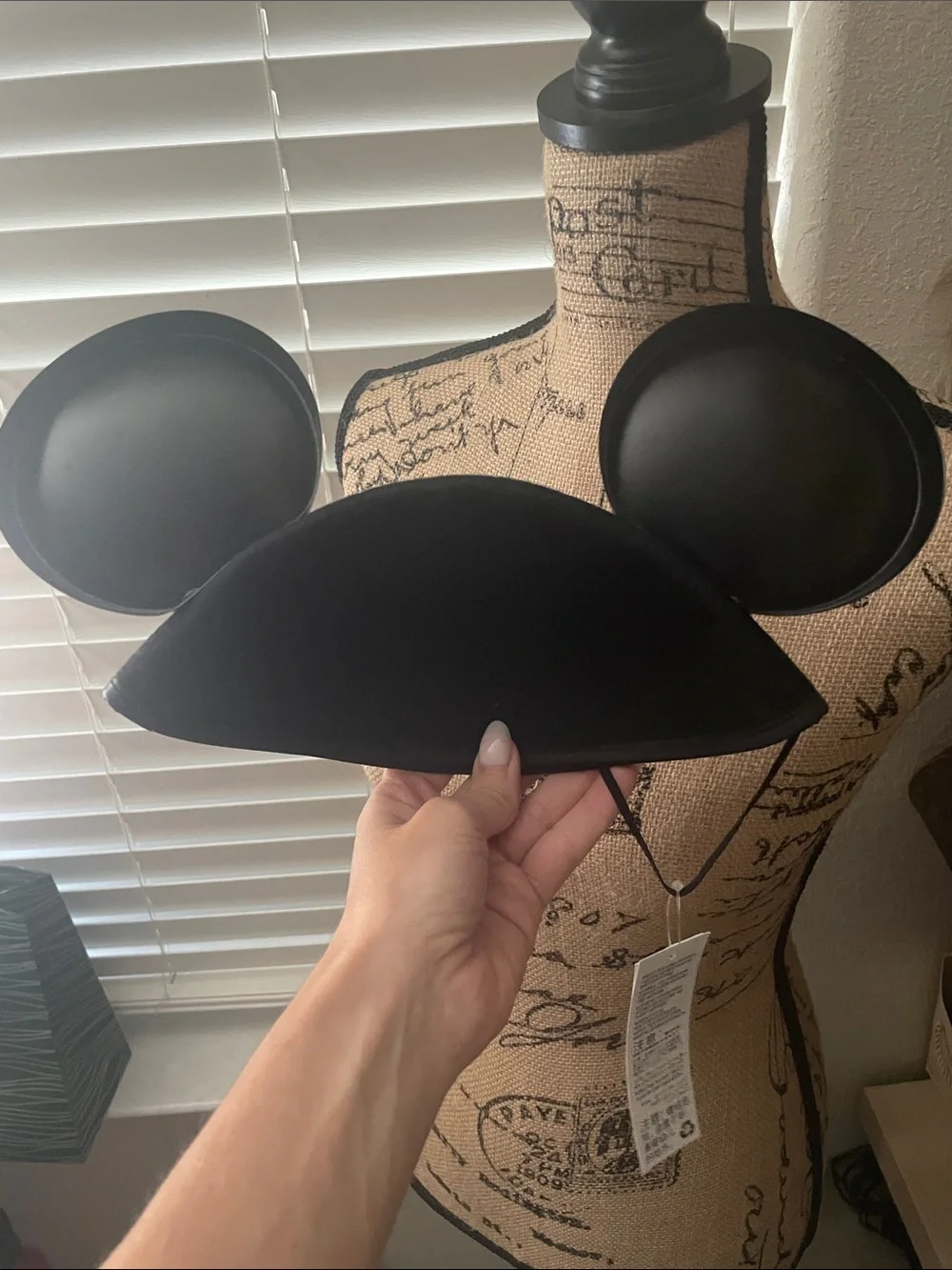 Brand New Adult Disney Black Mickey Mouse Ear Headband with Red Patch